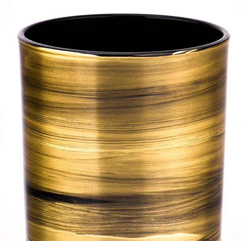 Wholesale gold luxury glass candle jars for home decoration