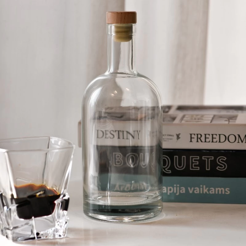 hot sales large round glass bottle with cork