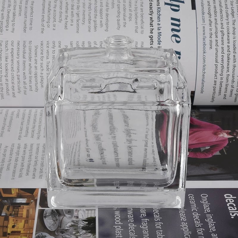 Wholesale 100ml cube glass perfume bottle for home deco