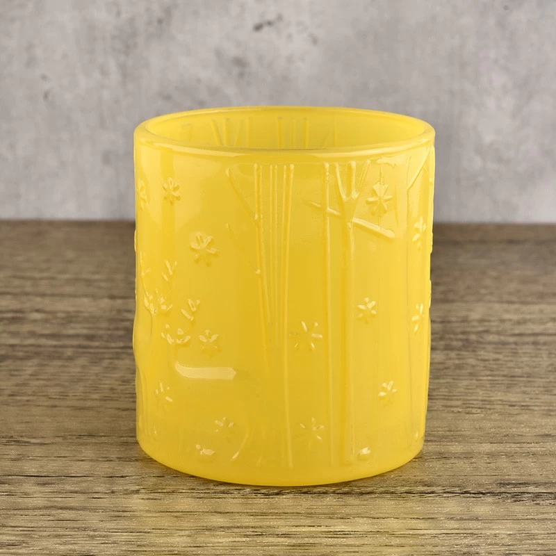 Unique pattern pink glass candle jar wholesale