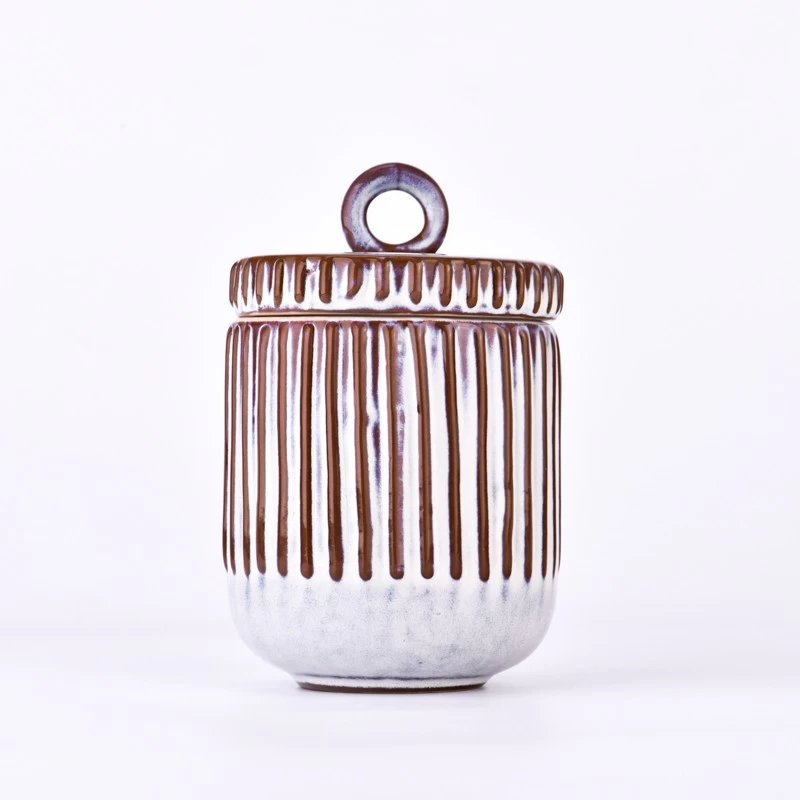 Wholesale luxury 10oz ceramic candle jars with lid