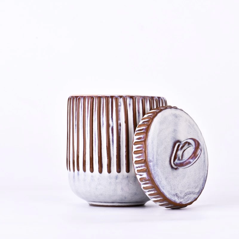 Wholesale luxury 10oz ceramic candle jars with lid