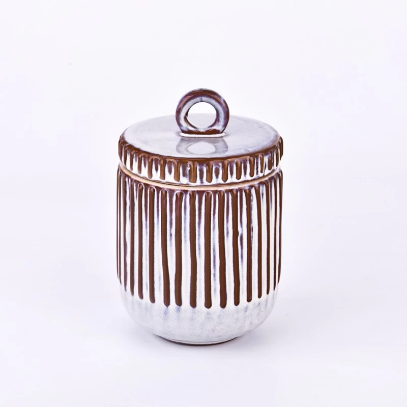 Wholesale luxury 10oz ceramic candle jars with lid