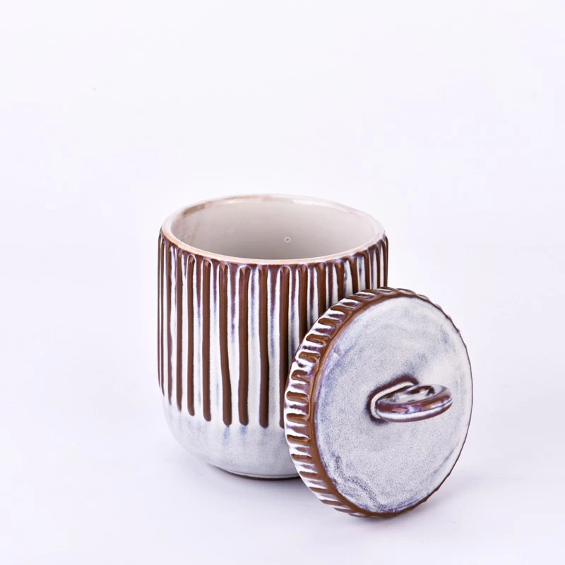 Wholesale luxury 10oz ceramic candle jars with lid