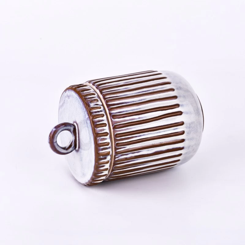 Wholesale luxury 10oz ceramic candle jars with lid