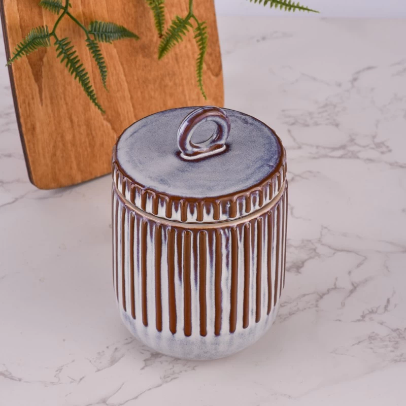 Wholesale luxury 10oz ceramic candle jars with lid