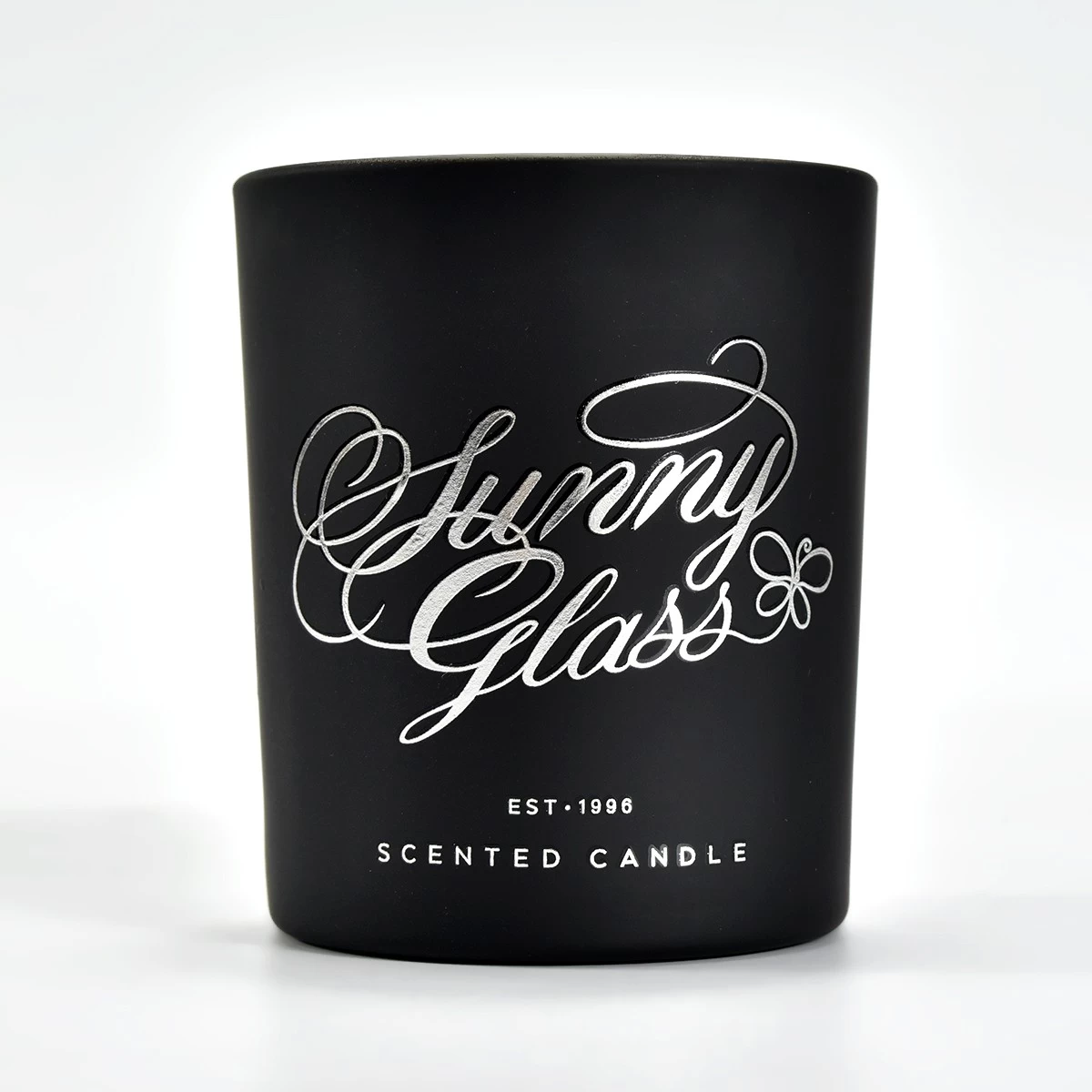 Custom Gift Set Black Glass Candle Holders with Black Glass Diffuser Bottle