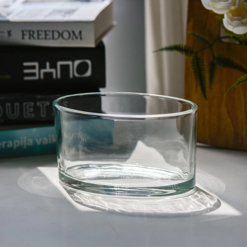 home decor oval shape glass candle jar