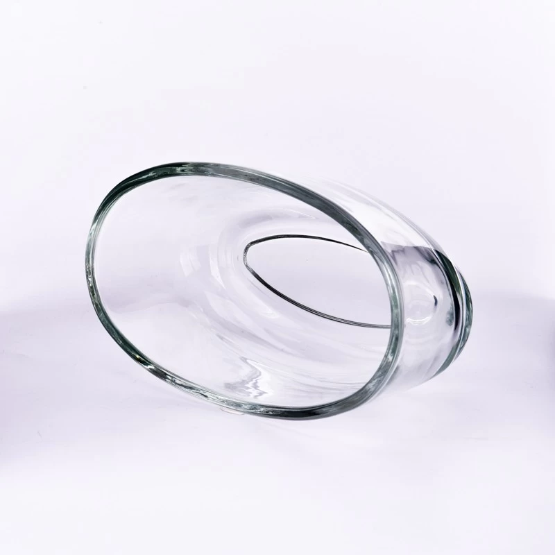 hot sales oval glass candle holder