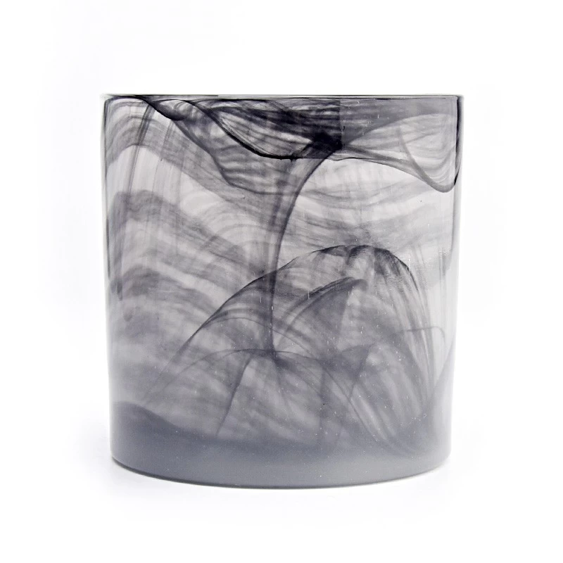 Luxury black glass candle jar with unique design wholesale