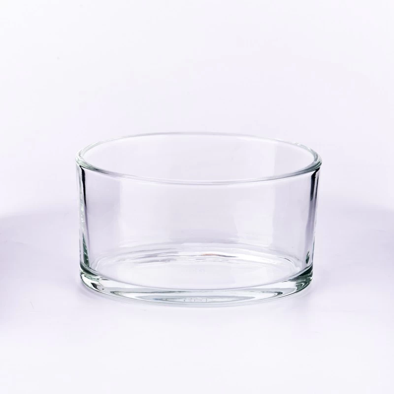 Wholesale 650ml 730ml custom oval shape  glass candle holder for scented candle jars with glass lid