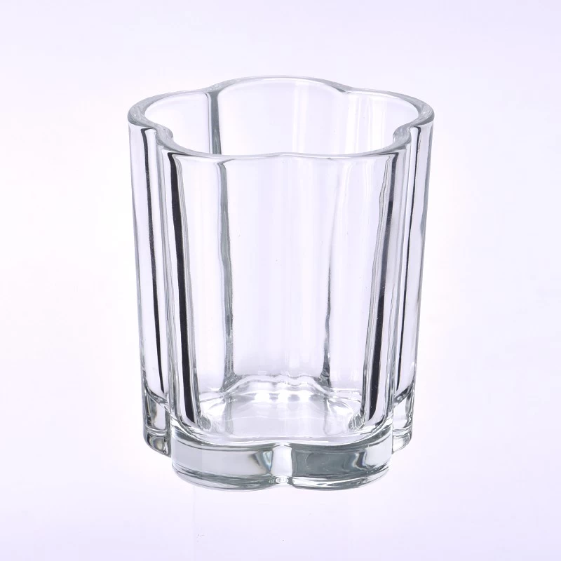 home decor 5oz flower shape glass candle jar