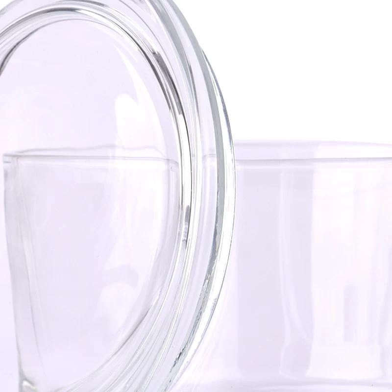hot sales 3 wicks glass candle jar with glass lid