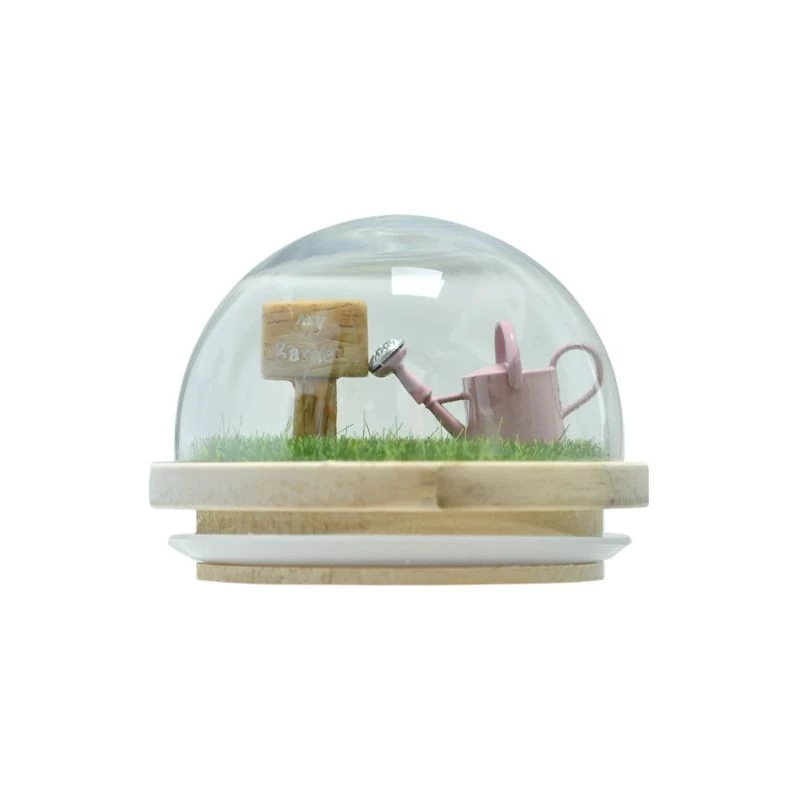 Wholesale luxury wood candle lid with miniature glass dome