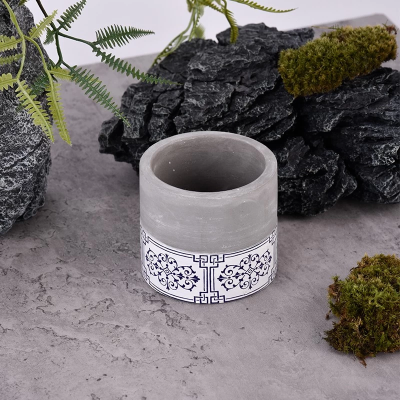 home decor mini concrete candle jar