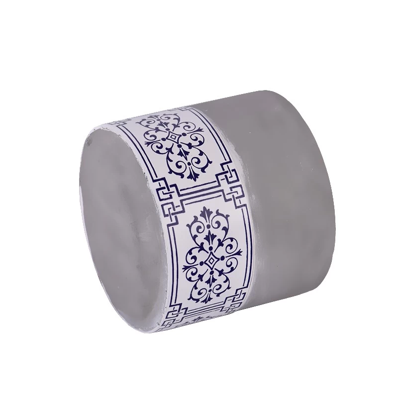 home decor 14oz concrete candle jar with hand paint artwork