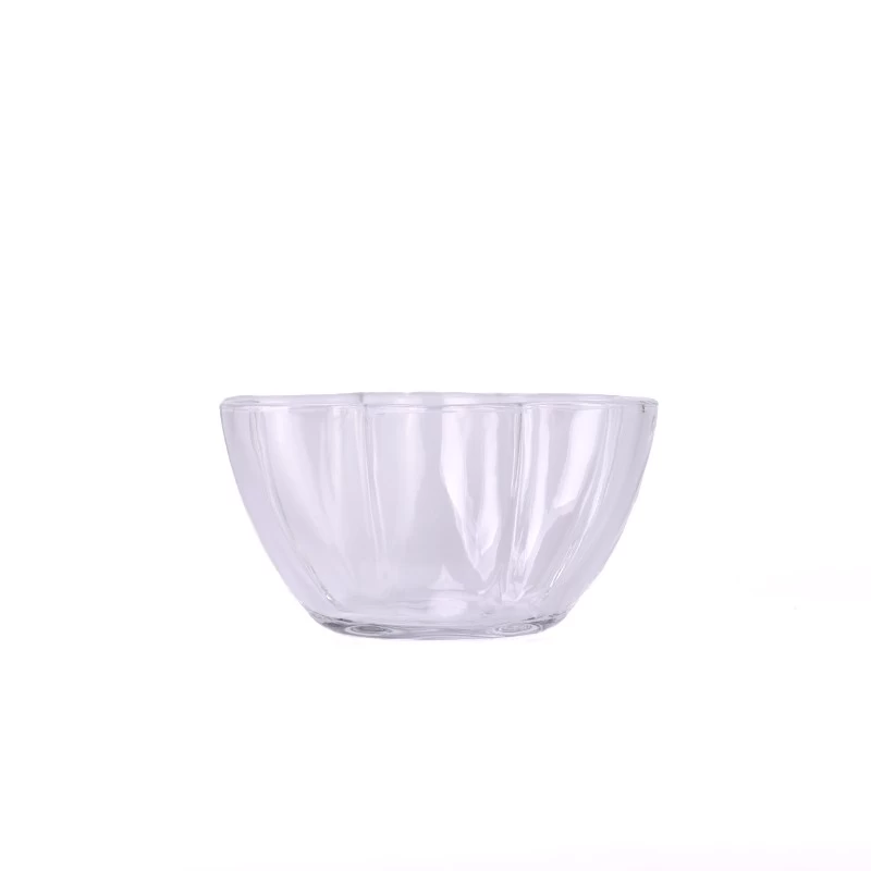 hot sales 4 wicks large flower shape glass candle bowl
