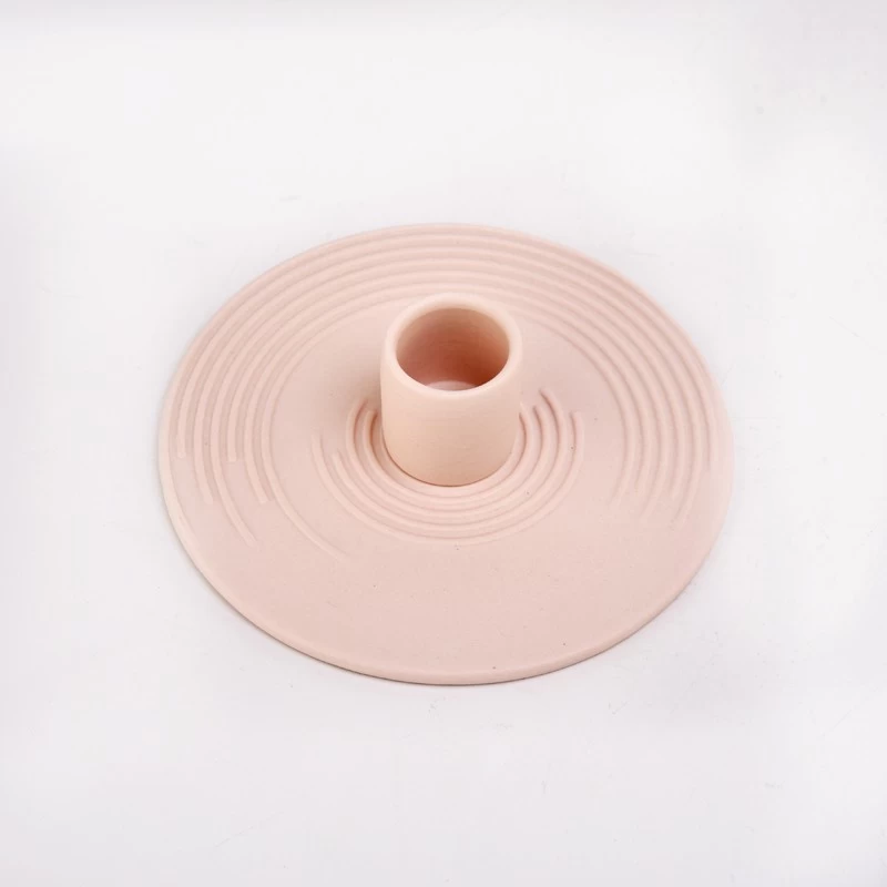 luxury pink ceramic simple candle stick holder