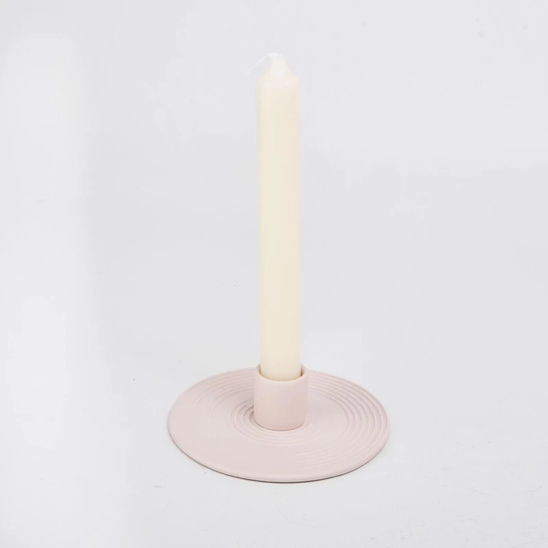 luxury pink ceramic simple candle stick holder