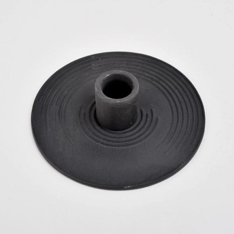 home decor black ceramic candlestick base holder