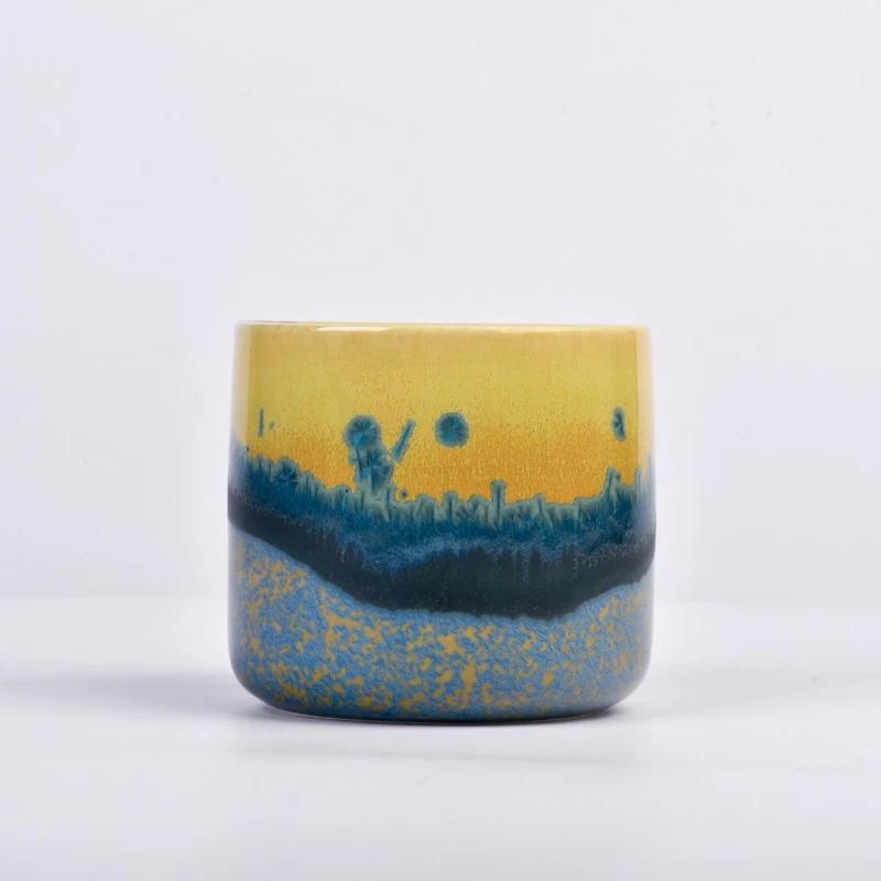 luxury classical glazing ceramic candle jar