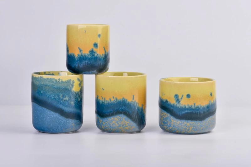 luxury classical glazing ceramic candle jar
