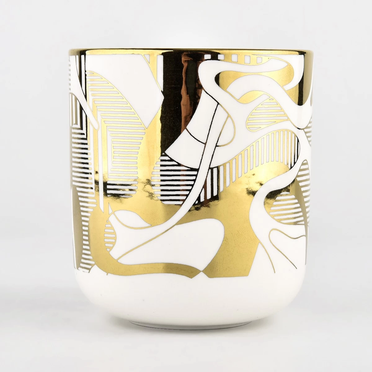 decor baile 10oz próca coinneal ceirmeach ór saothair ealaíne