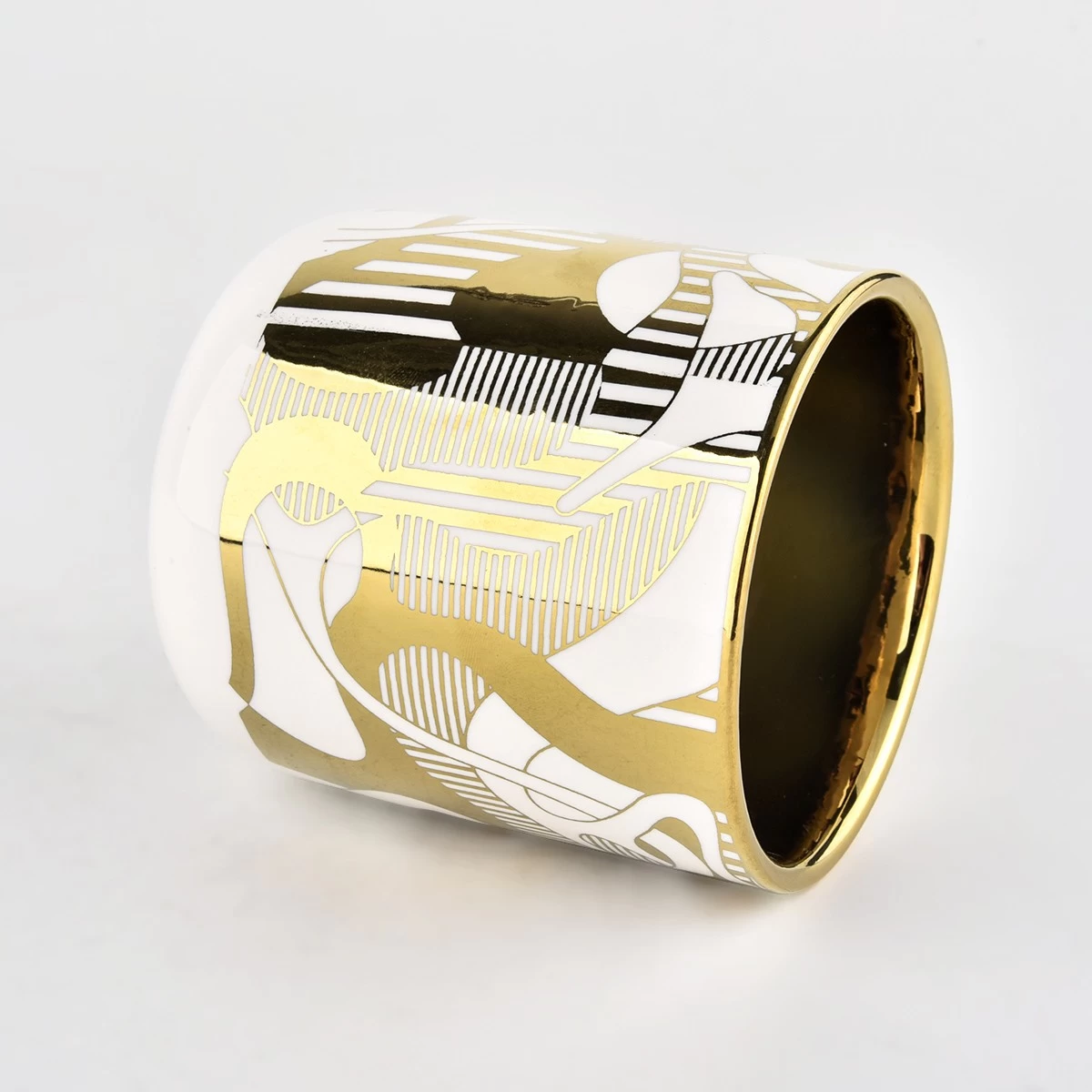 decor baile 10oz próca coinneal ceirmeach ór saothair ealaíne