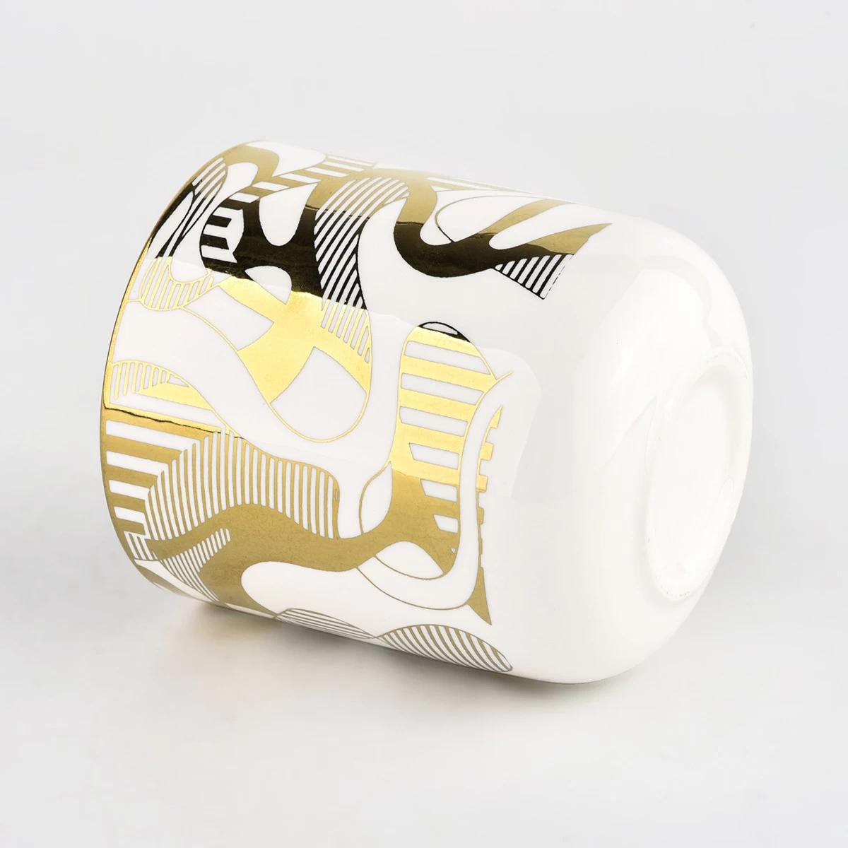 decor baile 10oz próca coinneal ceirmeach ór saothair ealaíne