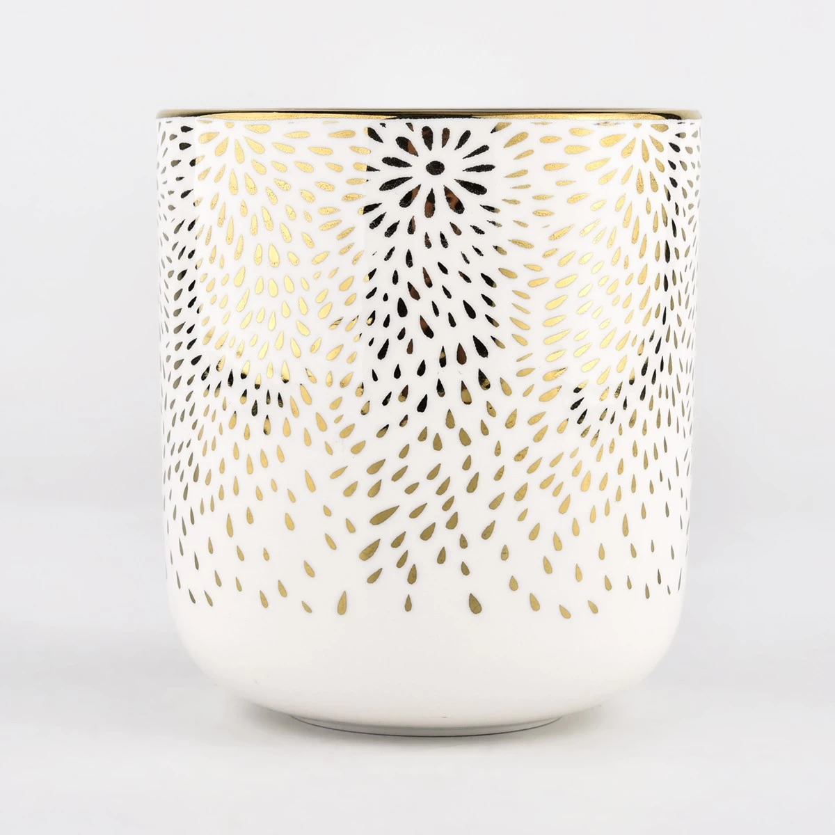 luxury gold coating ceramic candle holder 