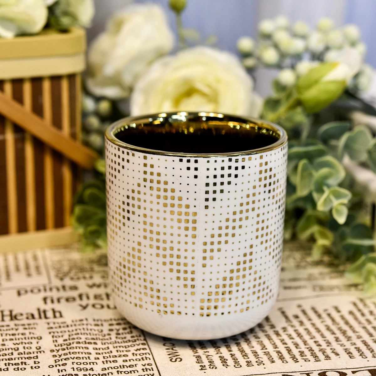 home decor full around artwork ceramic candle jar