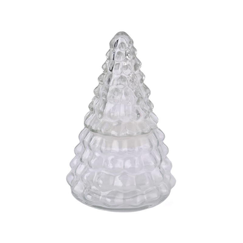 Christmas tree glass candle jars and lids for scent candle 