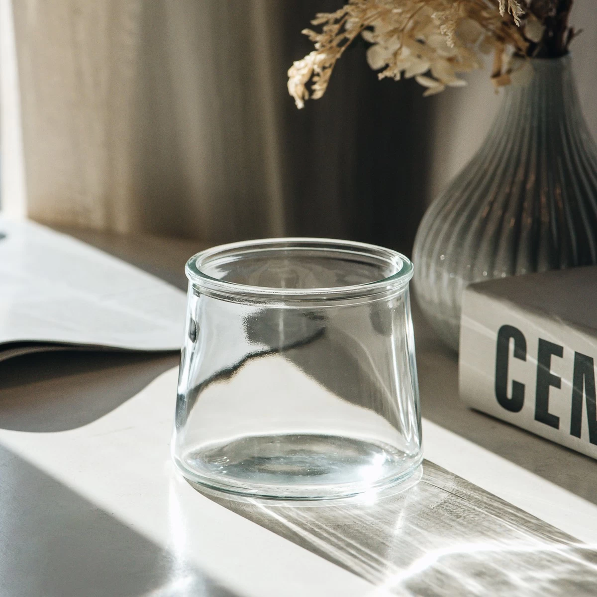 320ml clear glass candle holder home decor 