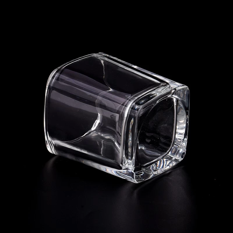 Luxury Square Glass Candle Holders 8oz Square Glass Candle Jar Wholesale