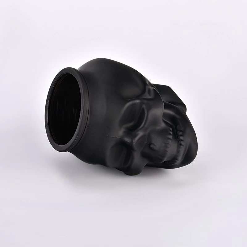 skeleton glass candle jar for Halloween holiday 