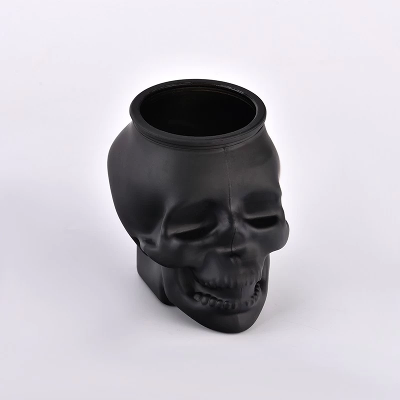 skeleton glass candle jar for Halloween holiday 