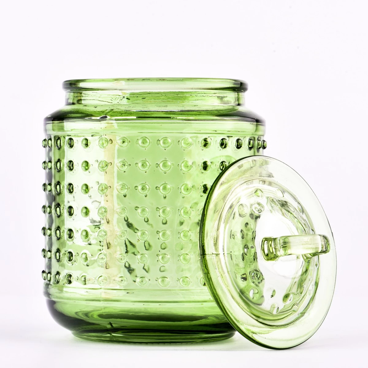 700ml Glass Container With Glass Lids For Candle Making Dot Glass Candle Vessels With Lids