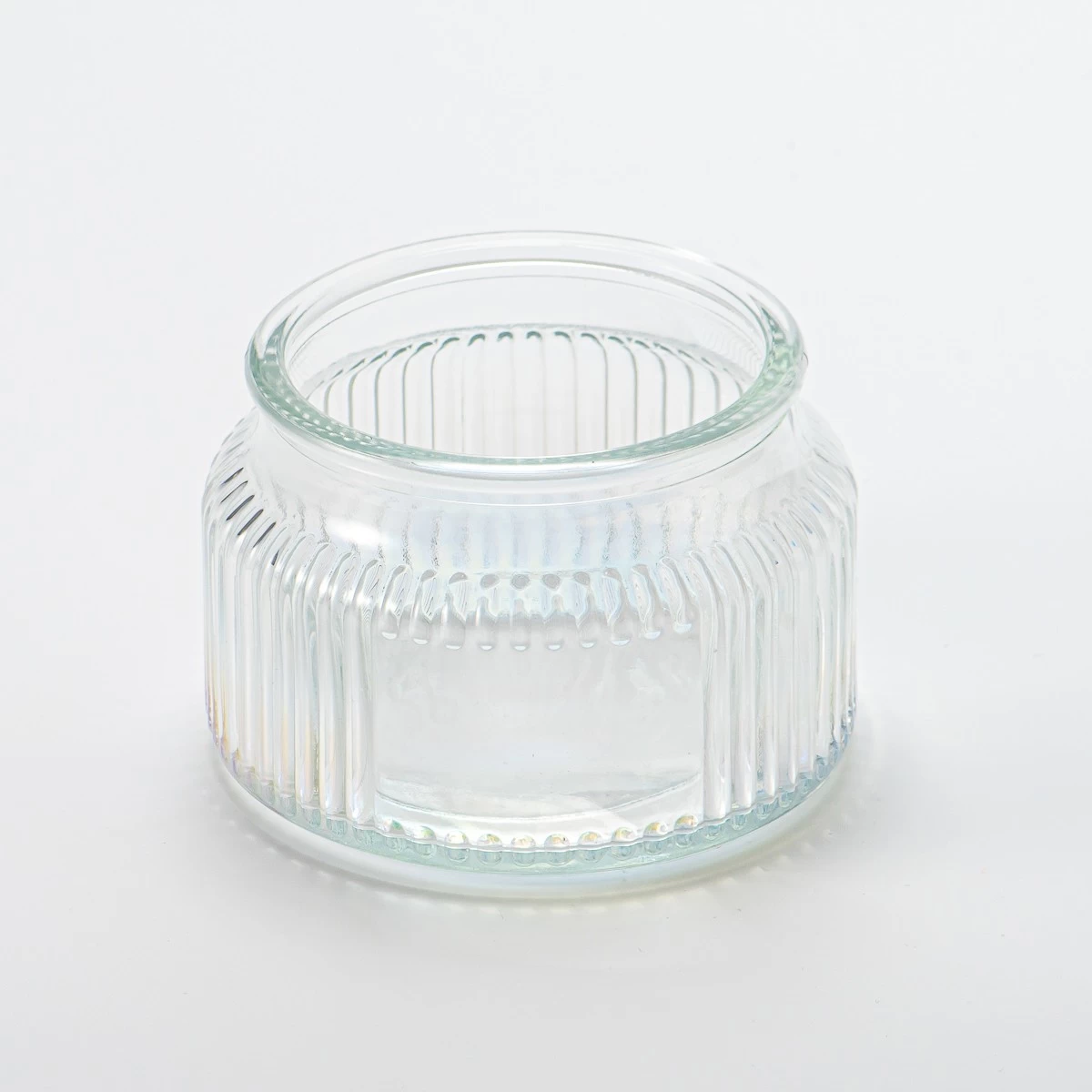 home decor embossed pattern glass candle container