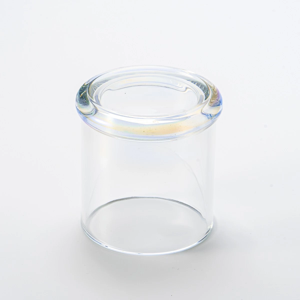 Supplier 14oz hot sales iridescent decoration glass candle jar