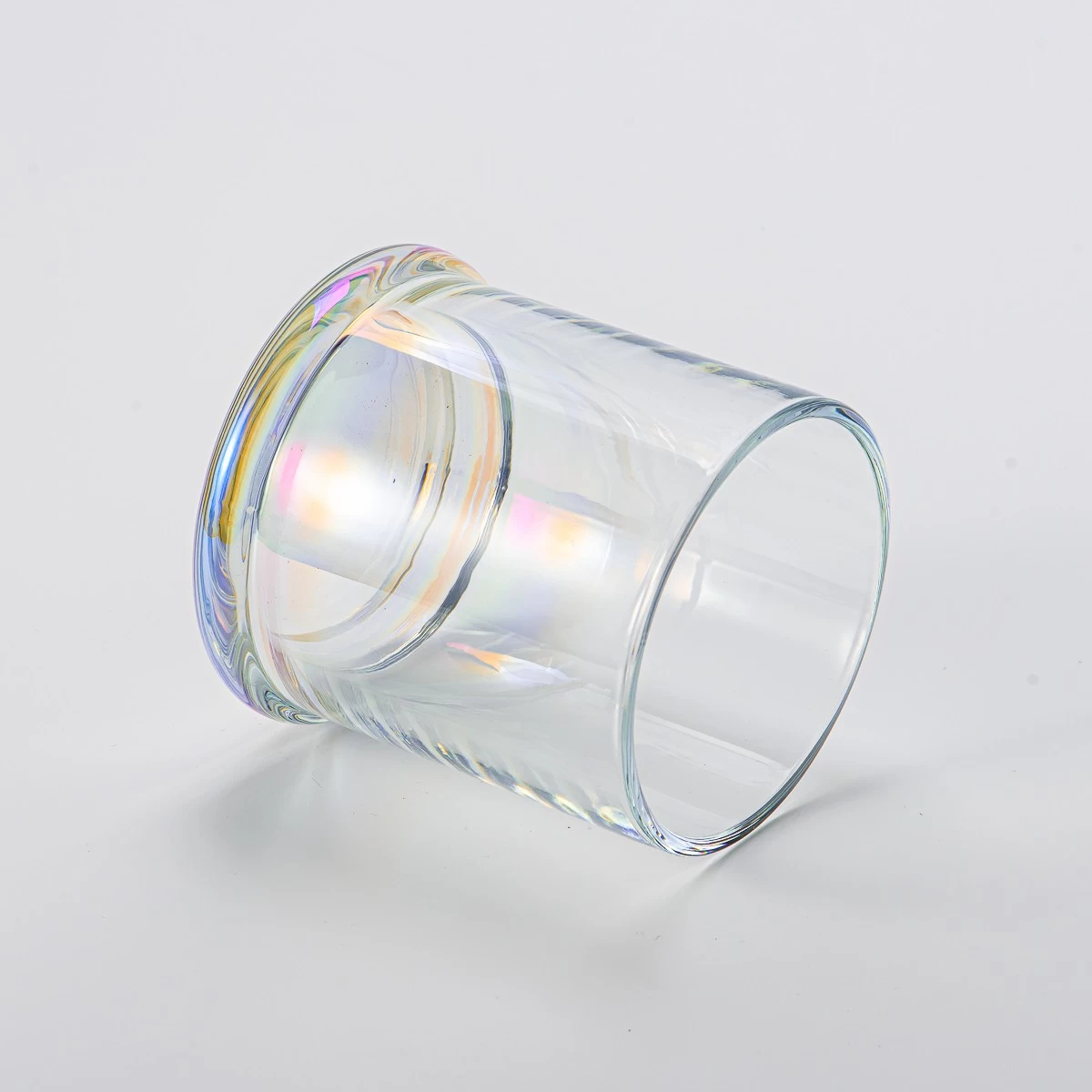 Supplier 14oz hot sales iridescent decoration glass candle jar