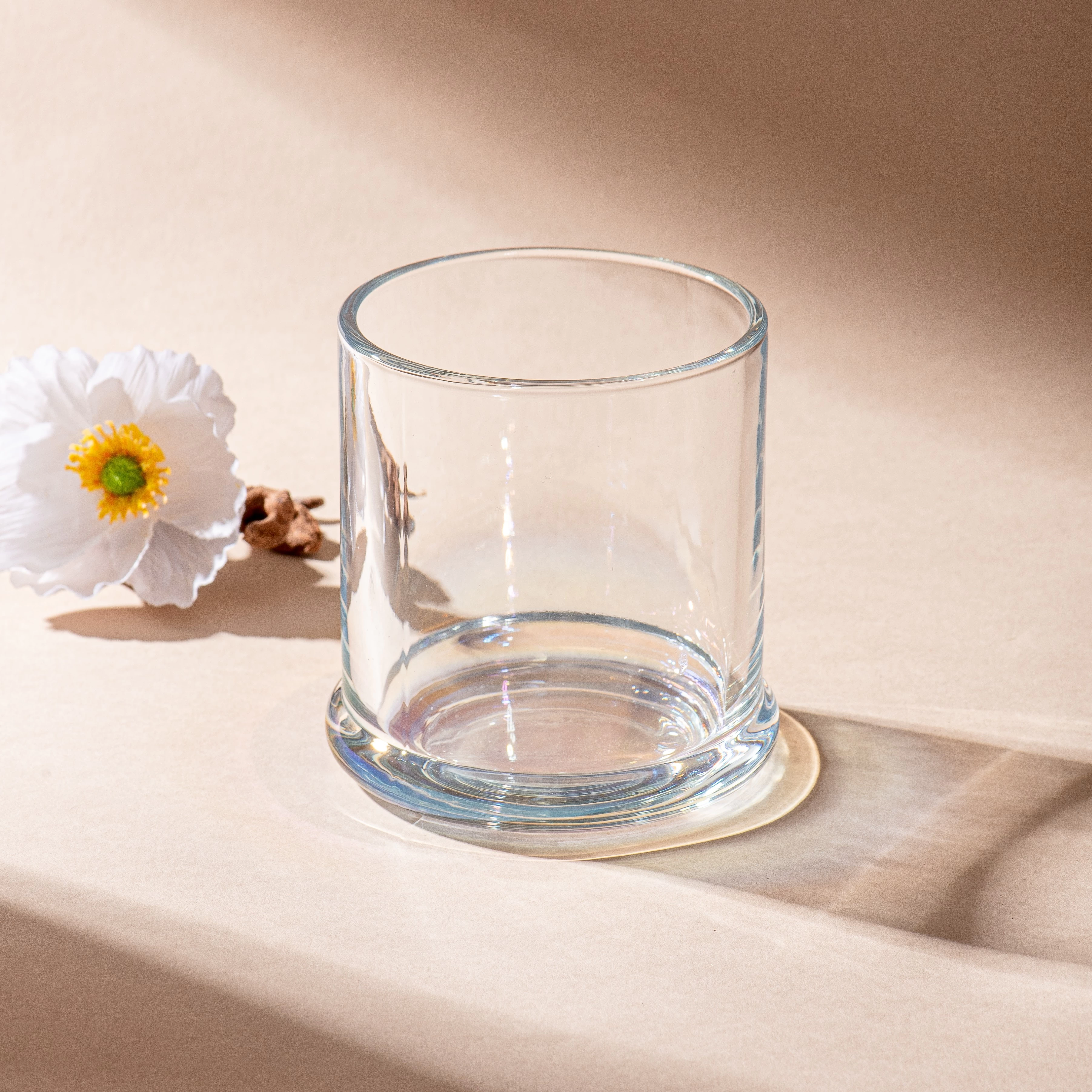 Supplier 14oz hot sales iridescent decoration glass candle jar