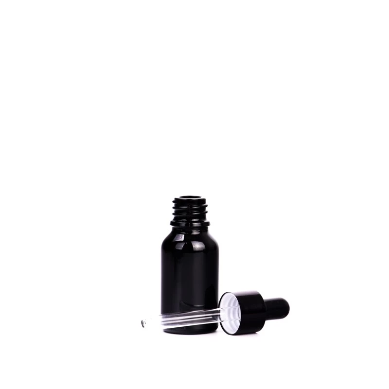hot sales black 15ml glass dropper bottle