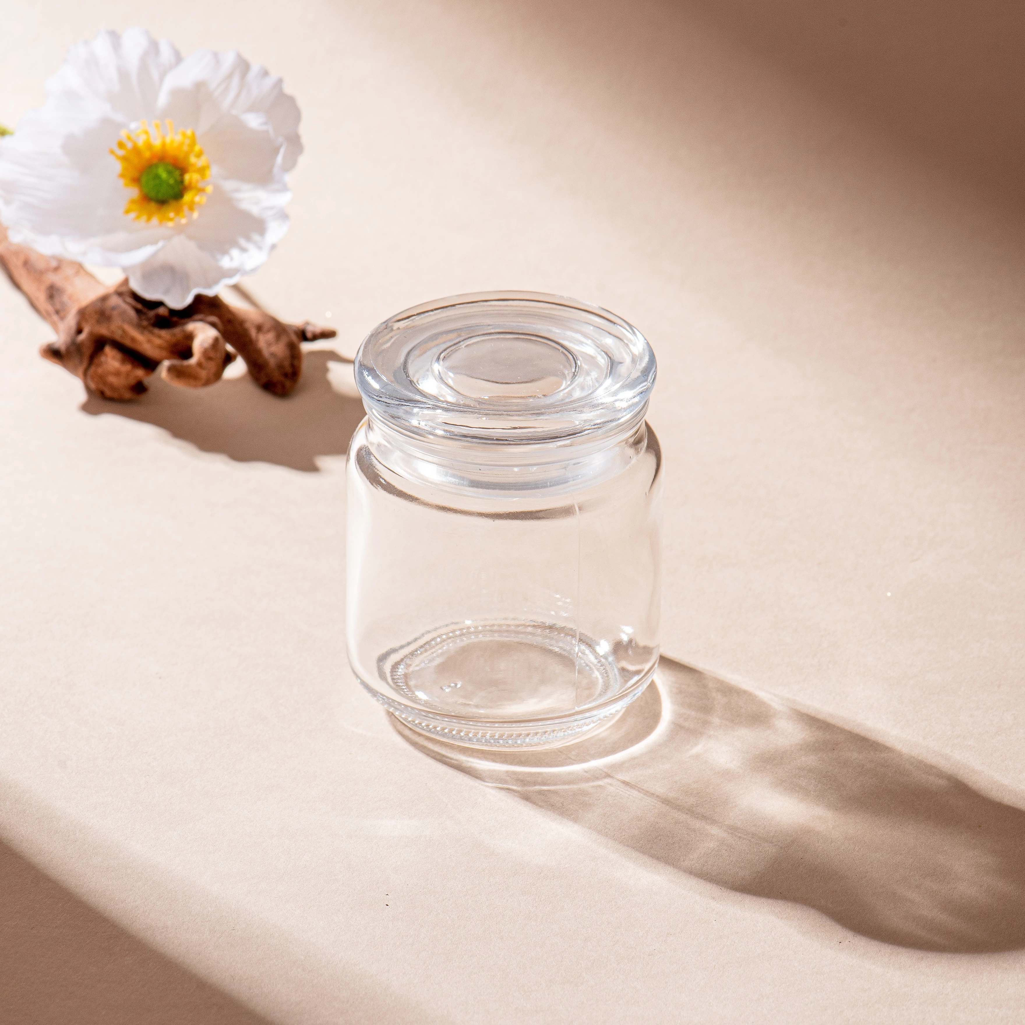 Wholesale glass Storage jar with glass lid 