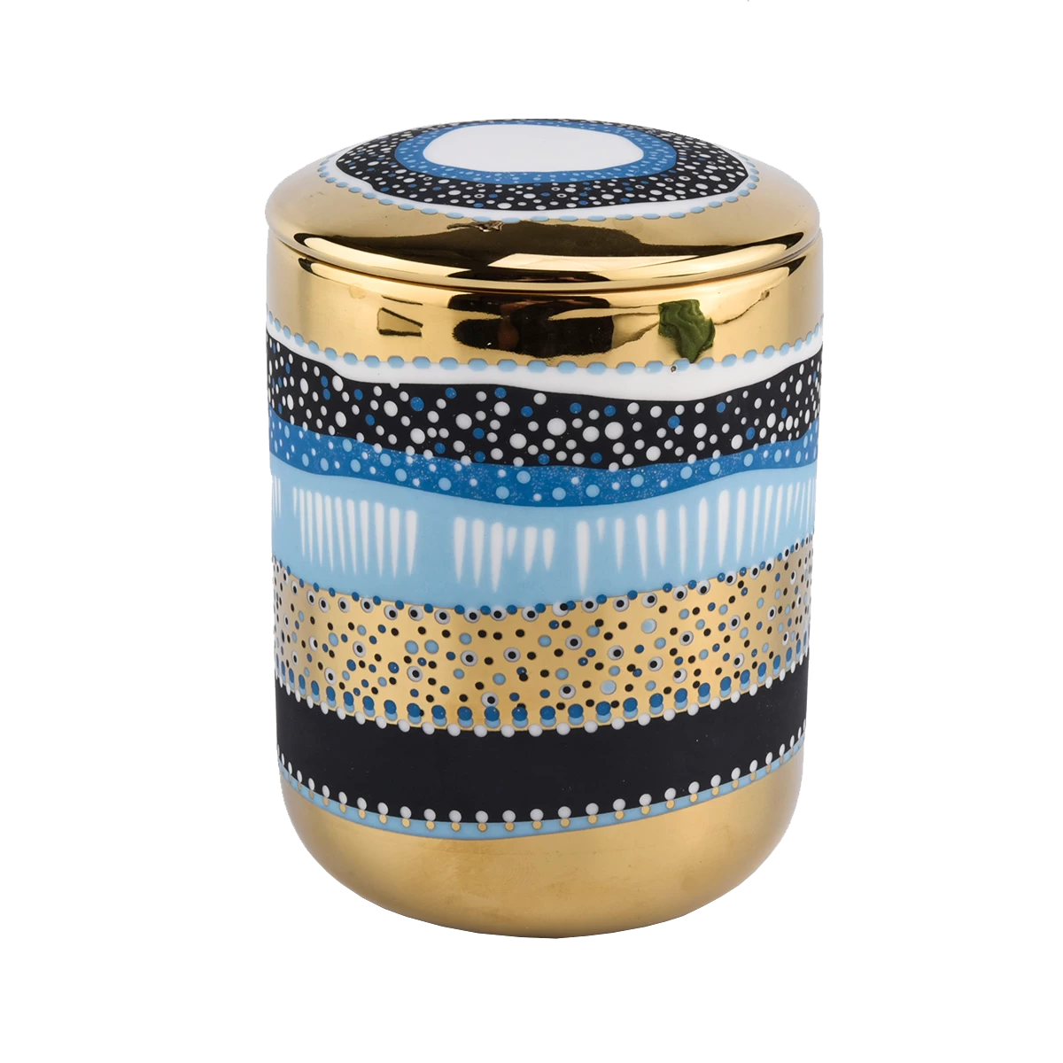 luxury ceramic hand paint artwork and decal printing candle jar