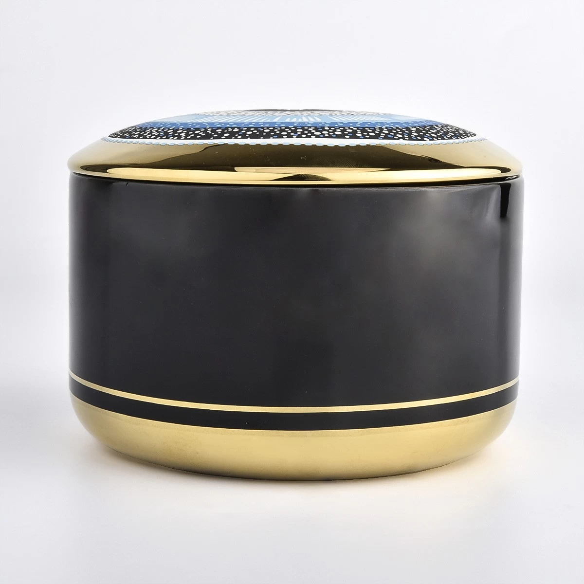 home decor 3 wicks ceramic candle jar with lid