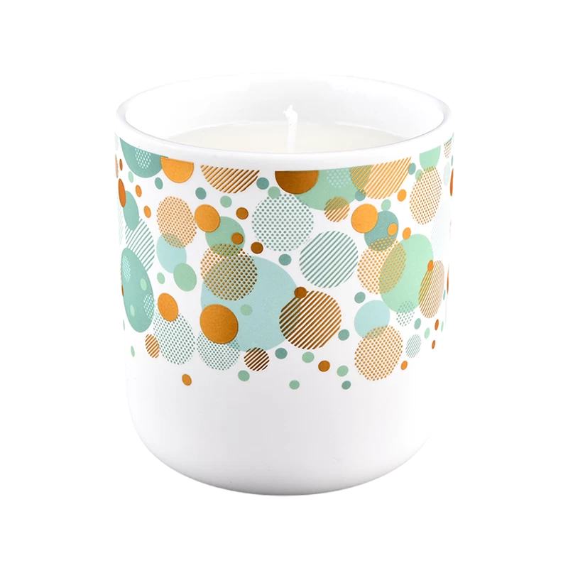 Wholesale 10oz Printing Ceramic Candle Vessel Private Label Ceramic Candle Vessels