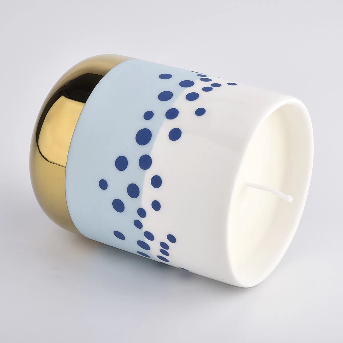 new decoration round bottom ceramic candle jar