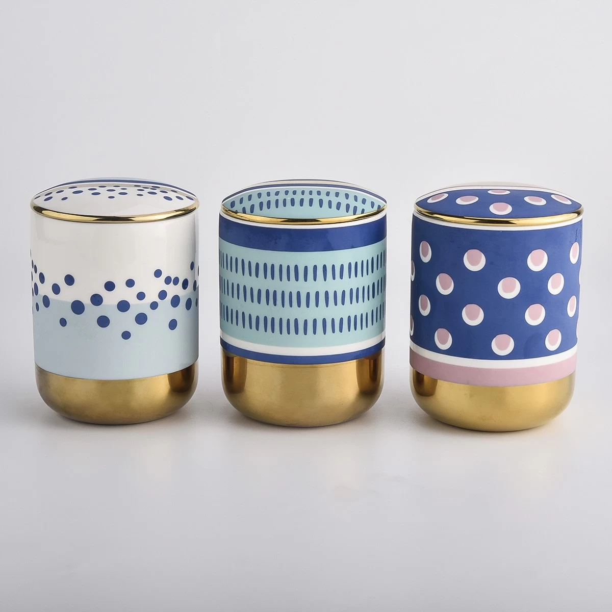 new decoration round bottom ceramic candle jar