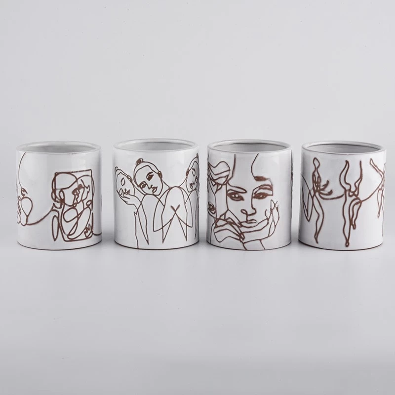 Birgir 400ml 450ml 500ml lúxus listaverk keramik kertastjaki