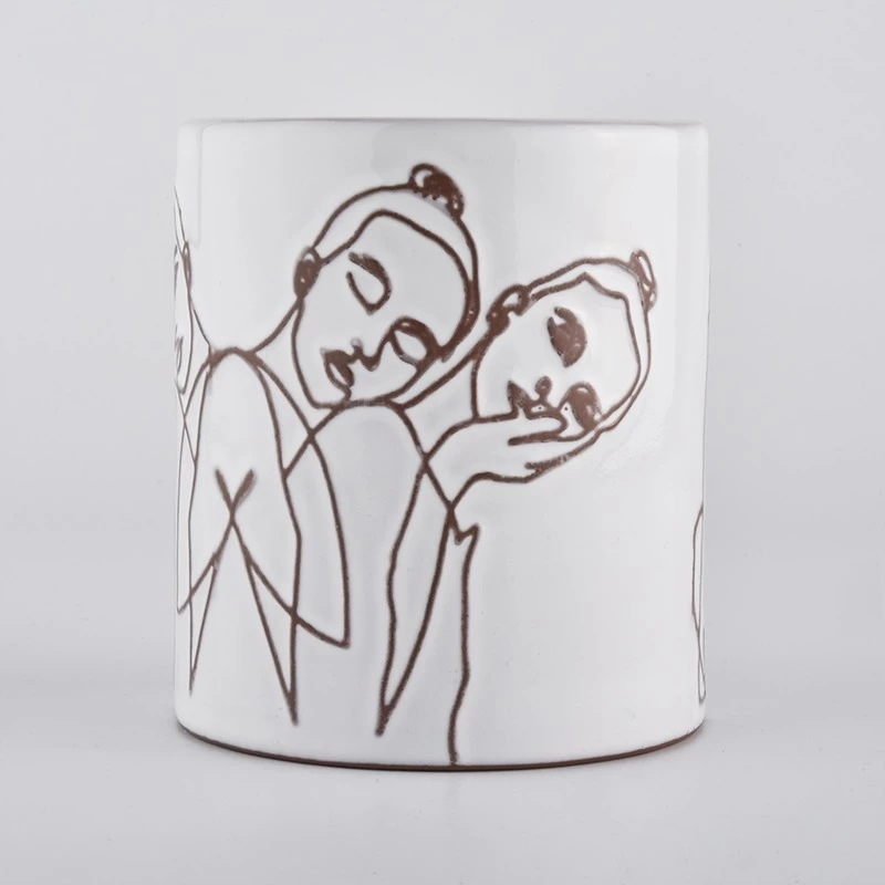 Supplier 400ml 450ml 500ml luxury artwork ceramic candle holder